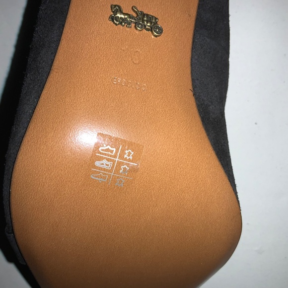 Coach Jade square toe suede loafers Sz 10 chunky heels dustbag & booklet New - Picture 8 of 11